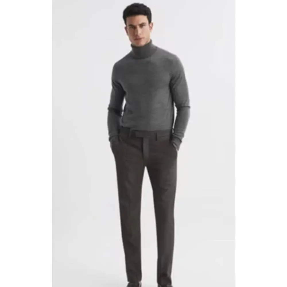 REISS Caine Merino Wool Roll-Neck Jumper Size M Gray Jumper $170